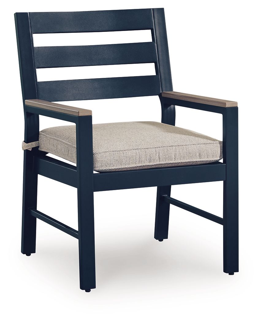 East Beach - Arm Chair With Cushion (Set of 2) - Blue by Ashley – view 4