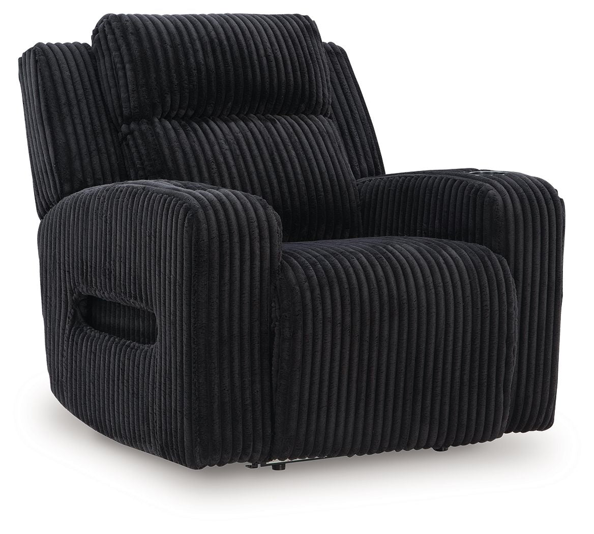 Forest Lake - Power Recliner With Adj Headrest - Black by Ashley – Reclining Chairs