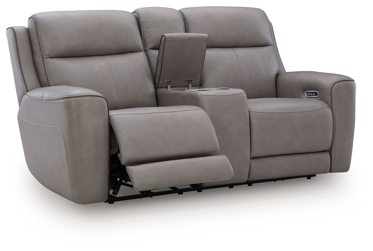 5Z-Comfort - Relaxation - Power Reclining Loveseat with Console / Adj Headrest by Ashley – Reclining Loveseats
