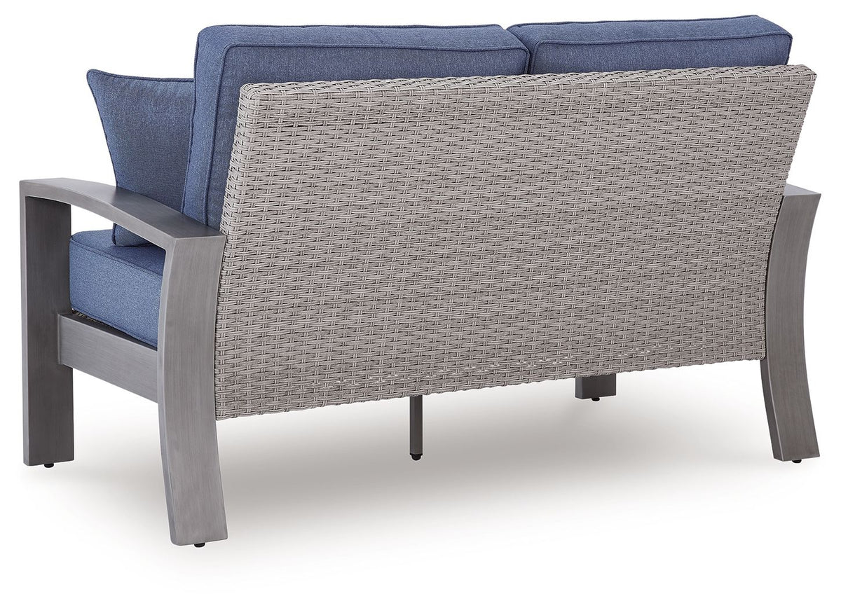Half Moon Beach - Loveseat With Cushion - Blue / Gray by Ashley – view 3