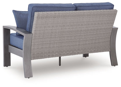 Half Moon Beach - Loveseat With Cushion - Blue / Gray by Ashley – view 3