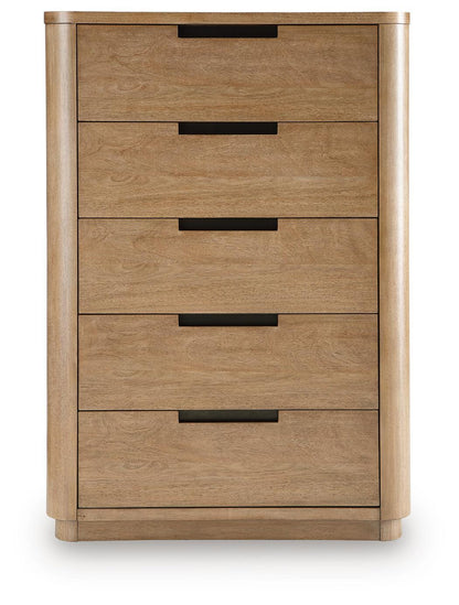 Pamaria - Five Drawer Chest - Light Brown by Ashley – view 4