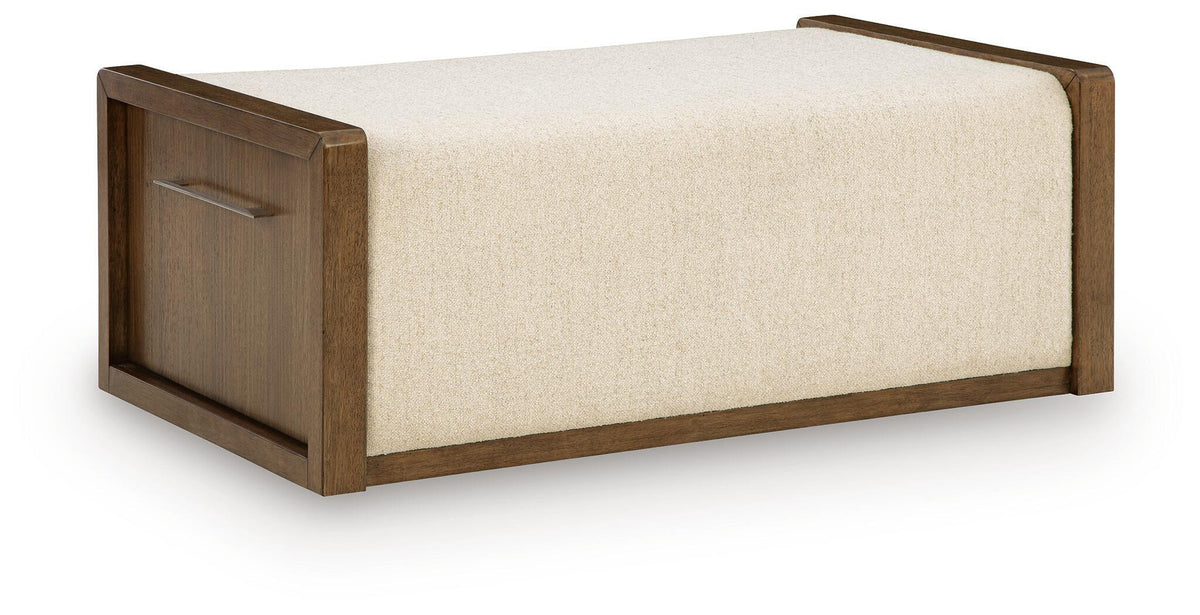 Marxmore - Upholstered Ottoman With Storage - Brown by Ashley – Storage Ottomans