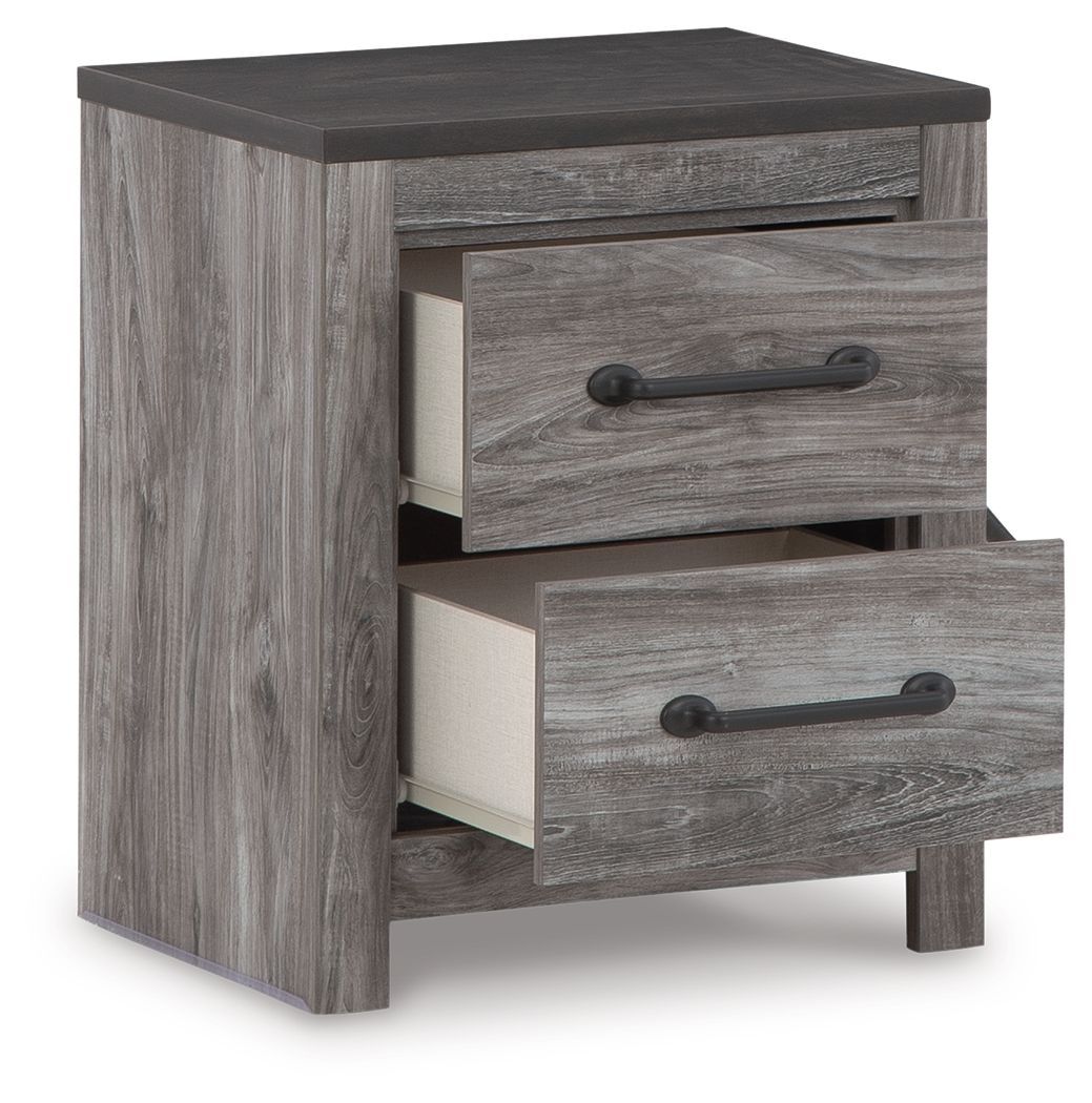 Bronyan - Two Drawer Night Stand - Dark Gray by Ashley – view 3