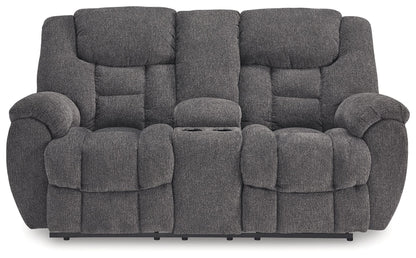 Foreside - Dbl Reclining Loveseat with Console - Charcoal by Ashley – view 2