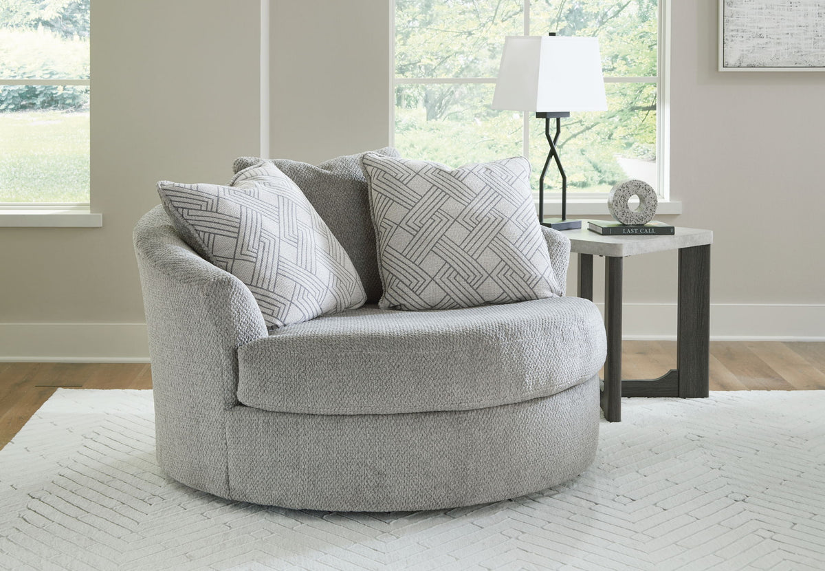 Casselbury - Oversized Swivel Accent Chair - Cement by Ashley – view 4