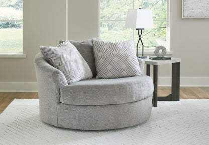 Casselbury - Oversized Swivel Accent Chair - Cement by Ashley – view 4
