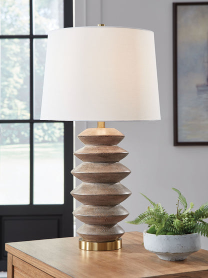 Jyllyard - Poly Table Lamp - Brown / Gold Finish by Ashley – view 3