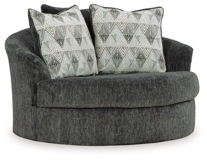 Biddeford - Oversized Swivel Accent Chair - Shadow by Ashley – Swivel Chairs