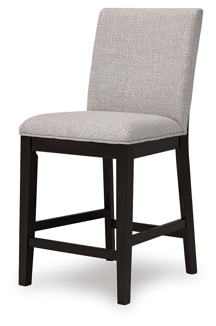 Neymorton - Upholstered Barstool (Set of 2) - Dark Grayish Brown by Ashley – view 3