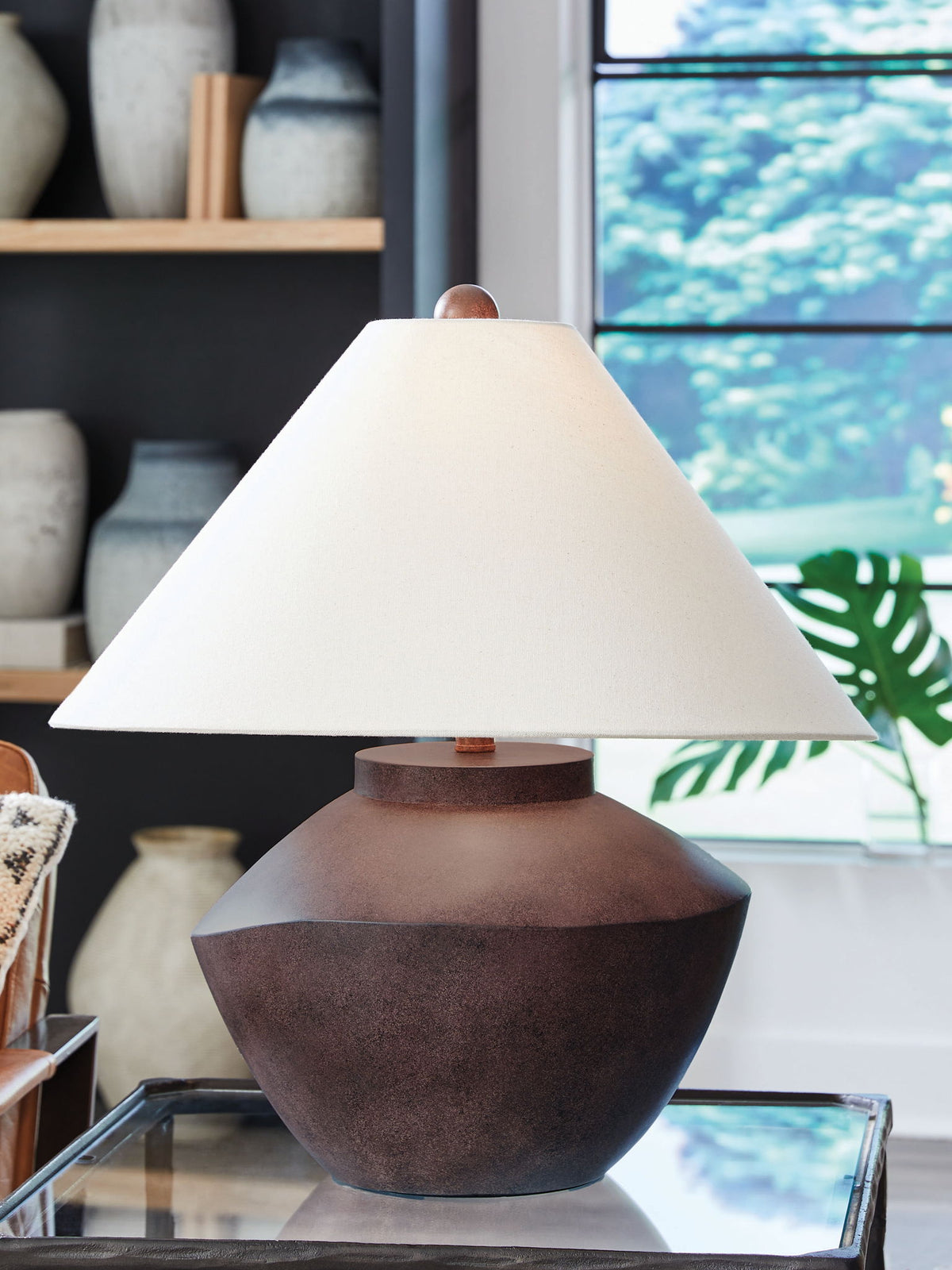 Honsworth - Poly Table Lamp - Antique Brown by Ashley – view 4