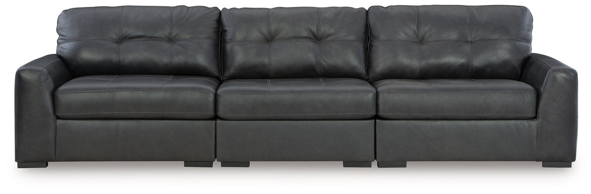 Brindley Pier - 3-Piece Sectional Sofa - Fog by Ashley – Stationary Sectionals