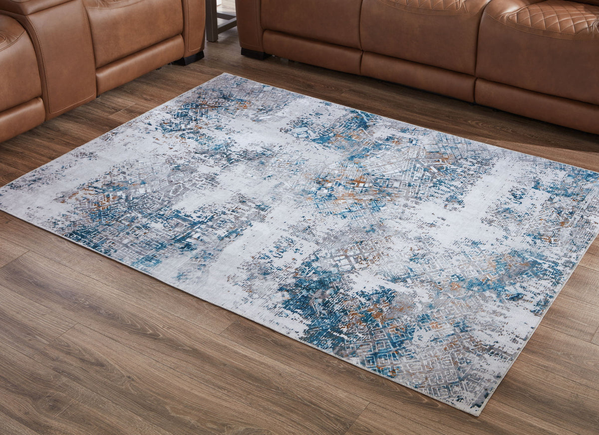 Garyard - 5' x 7' Rug - Blue Multi by Ashley – view 4