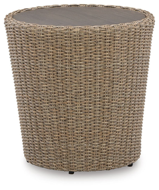 Danson - Round End Table - Beige by Ashley – End Tables