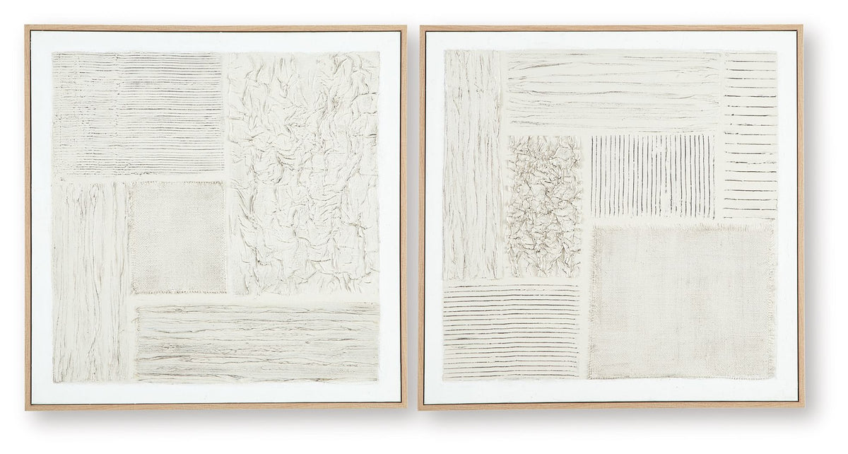 Andorfield - Wall Art Set (Set of 2) - Beige / Black / White by Ashley – Canvas Art Sets
