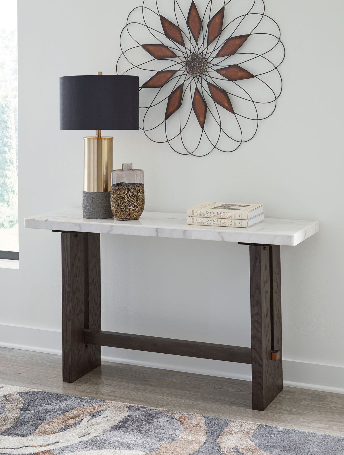 Burkhaus - Sofa Table - White / Dark Brown by Ashley – view 2
