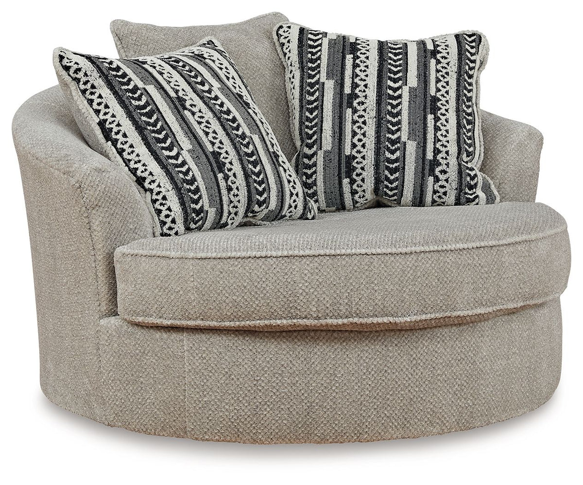 Calnita - Oversized Swivel Accent Chair - Sisal – Swivel Chairs