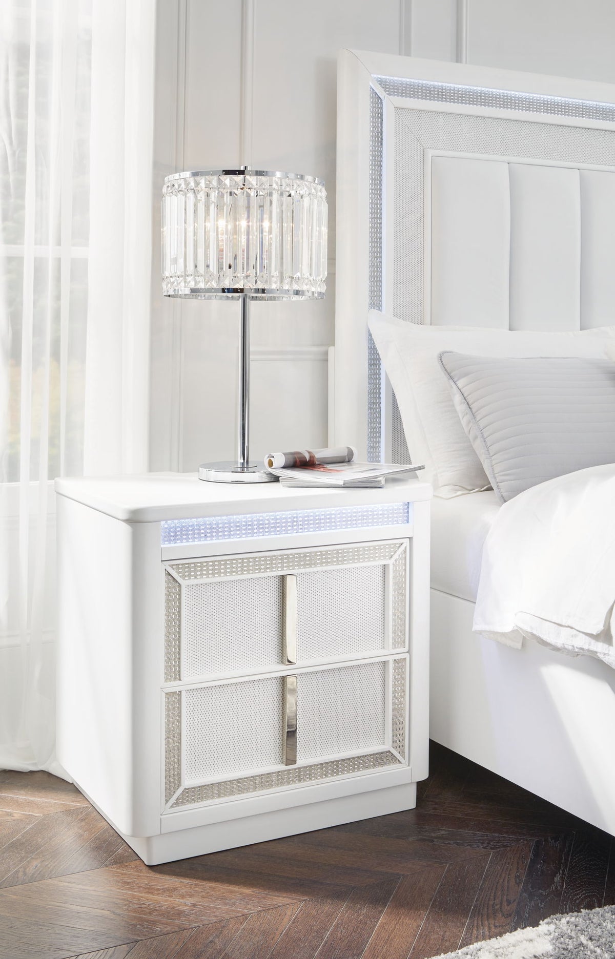 Chalanna - Two Drawer Night Stand - White by Ashley – view 4