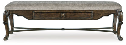 Maylee - Upholstered Storage Bench - Dark Brown by Ashley – view 4