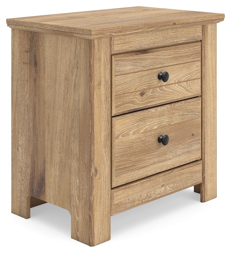 Makidern - Two Drawer Night Stand by Ashley – Nightstands w/ Charging Stations