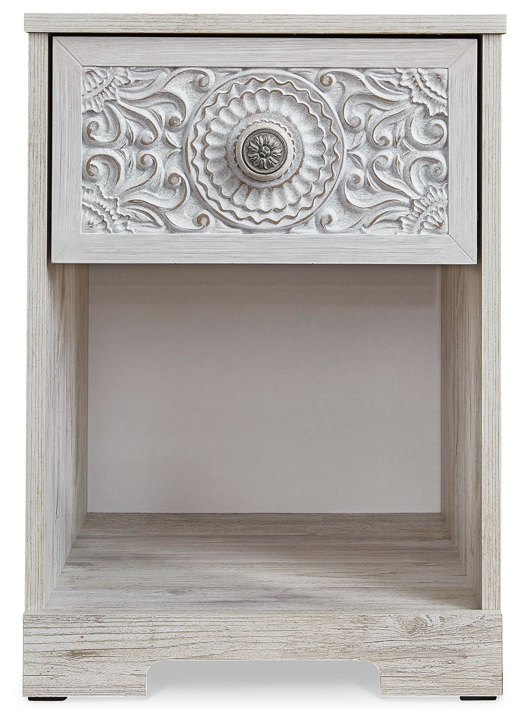 Paxberry - One Drawer Night Stand - Open Cubby - Whitewash by Ashley – view 2