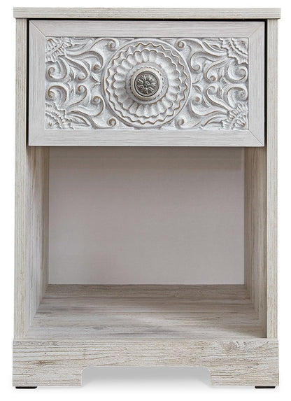 Paxberry - One Drawer Night Stand - Open Cubby - Whitewash by Ashley – view 2