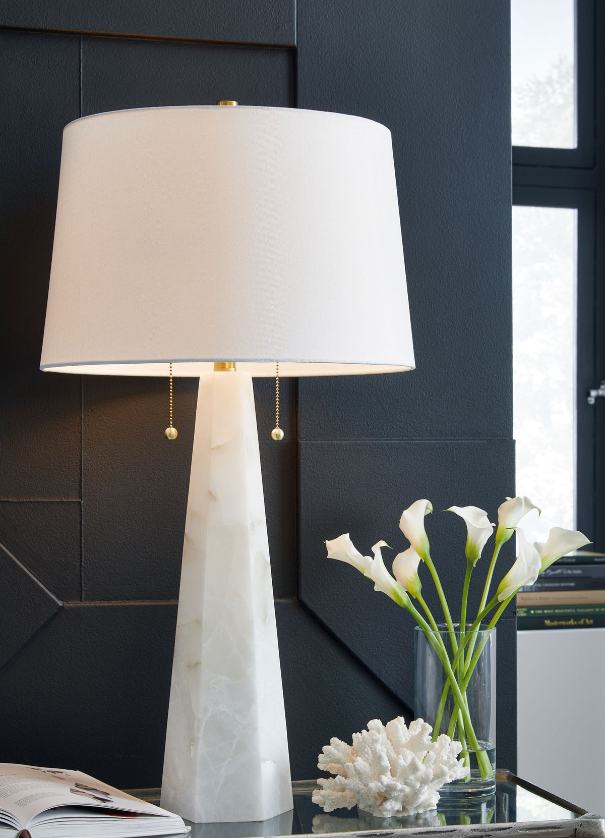 Laurellen - Alabaster Table Lamp - White by Ashley – view 4