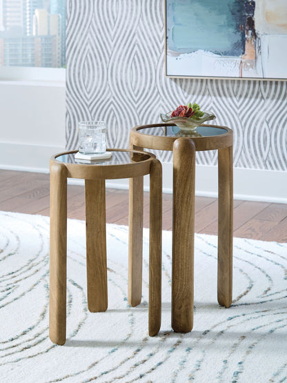 Jossor - Accent Table Set (Set of 2) - Light Brown by Ashley – view 4