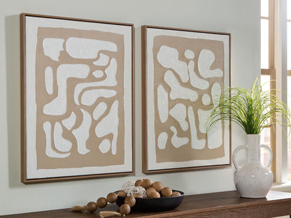Waldett - Wall Art Set (Set of 2) - Beige / White by Ashley – view 2