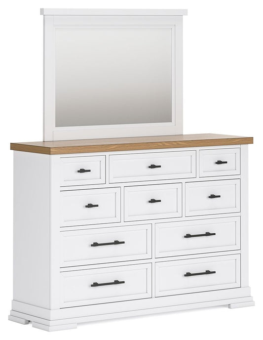 Ashbryn - Dresser And Mirror - White / Natural – Dresser & Mirror