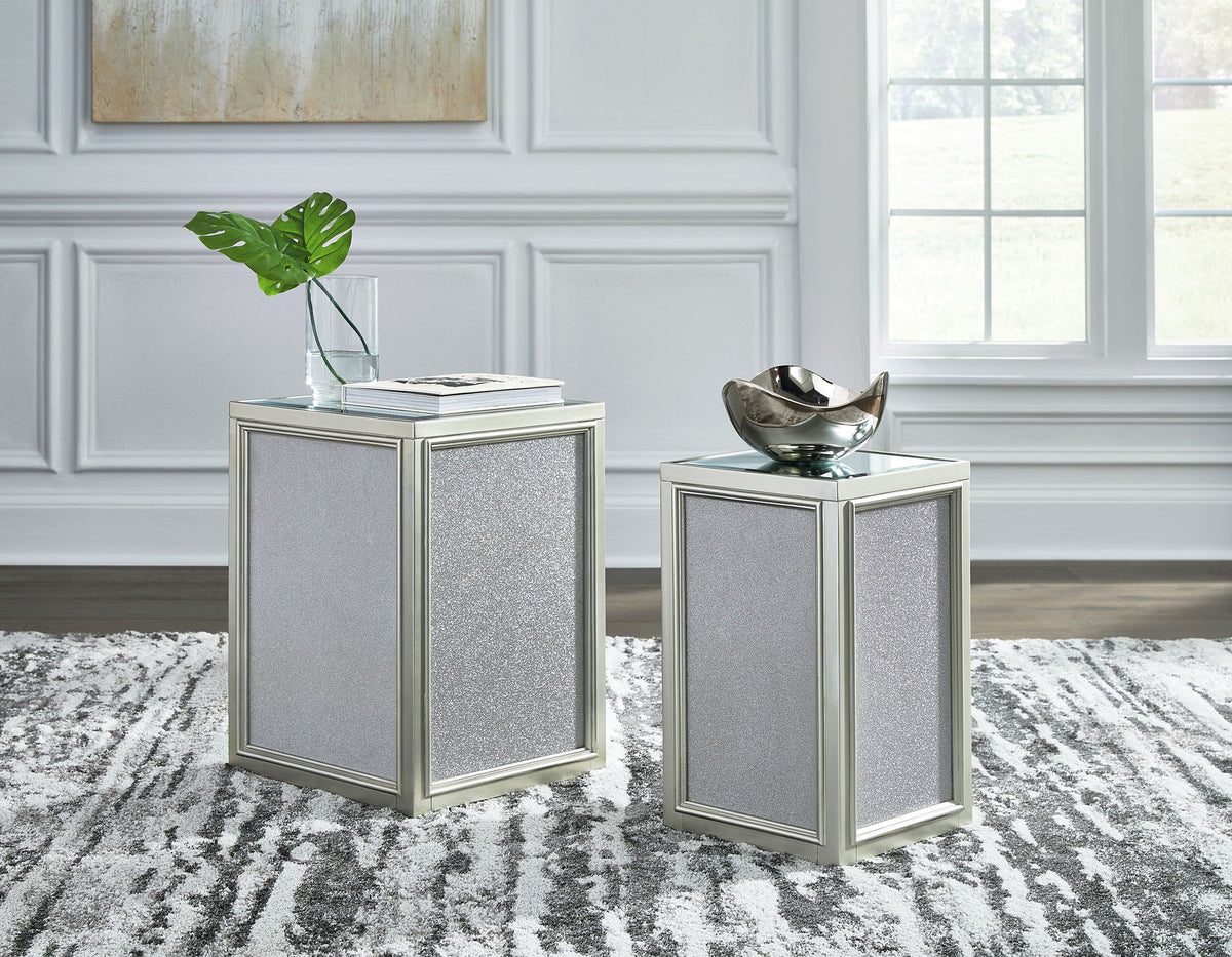 Traleena - Nesting End Tables (Set of 2) - Silver Finish by Ashley – view 3