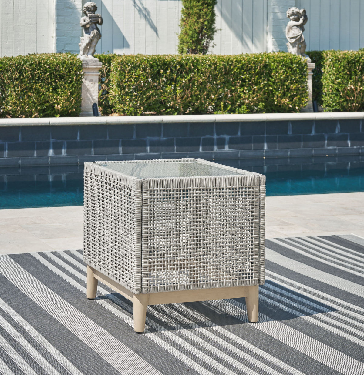 Seton Creek - Square End Table - Gray by Ashley – view 2