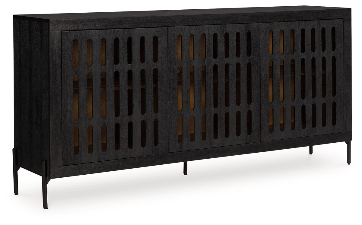 Vallisburg - Accent Cabinet - Black / Natural by Ashley – Accent Cabinets