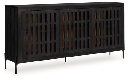 Vallisburg - Accent Cabinet - Black / Natural by Ashley – Accent Cabinets