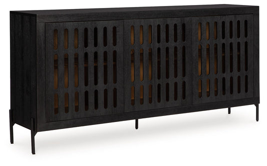 Vallisburg - Accent Cabinet - Black / Natural by Ashley – Accent Cabinets