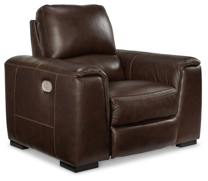 Alessandro - PWR Recliner/Adj Headrest - Walnut by Ashley – Reclining Chairs