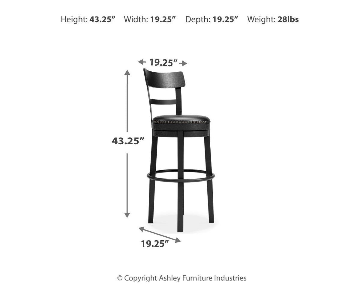 Valebeck - Tall Upholstered Swivel Barstool by Ashley – view 11