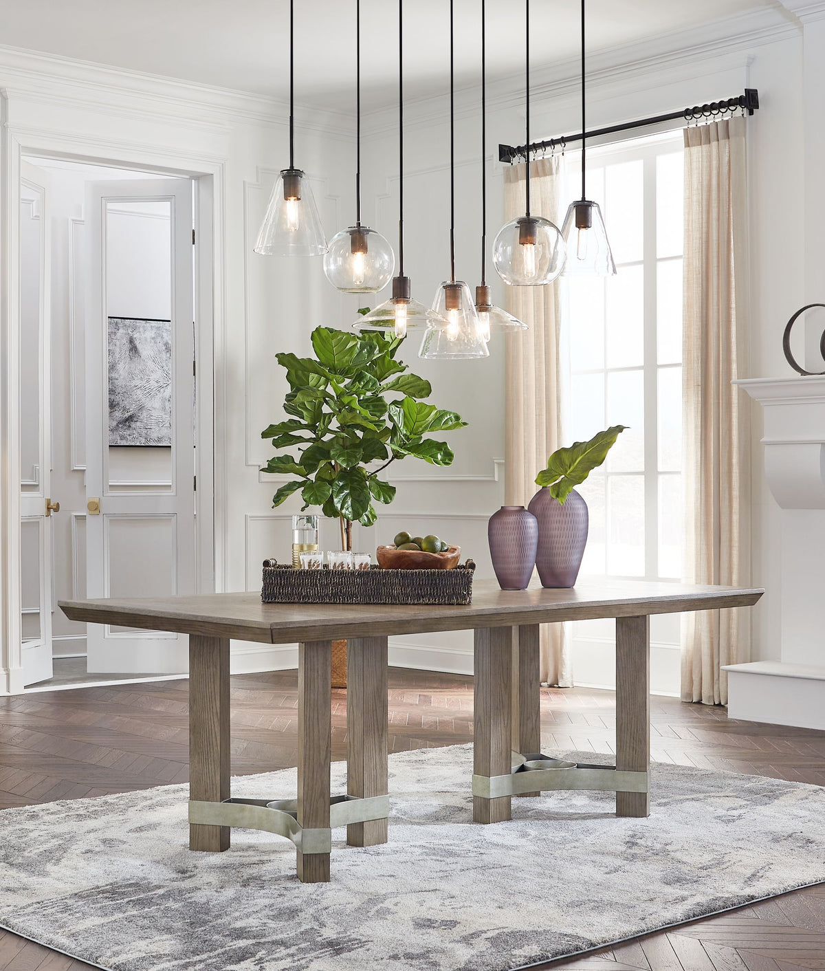 Chrestner - Rectangular Dining Room Table - Gray by Ashley – view 2