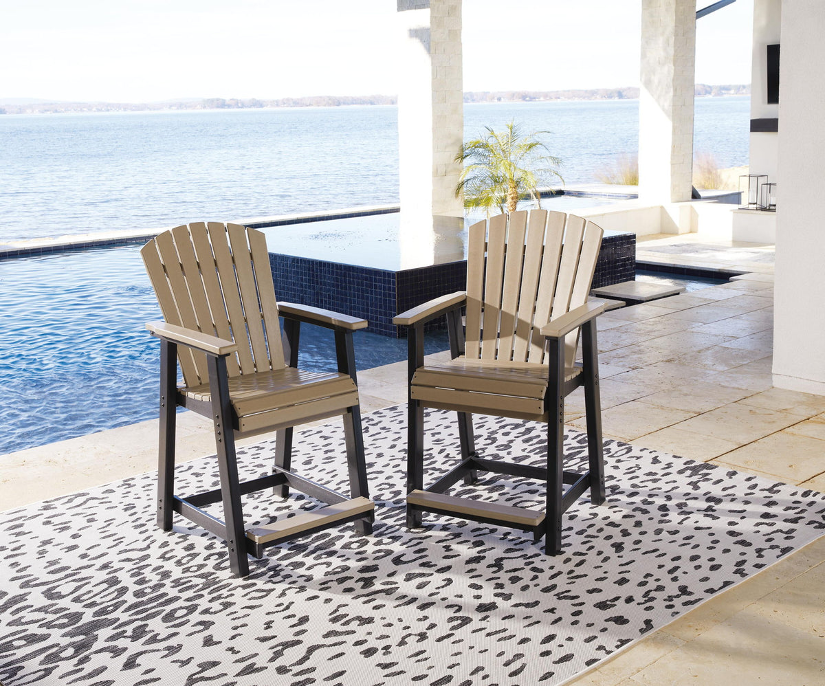 Fairen Trail - Barstool (Set of 2) - Black / Driftwood by Ashley – view 4