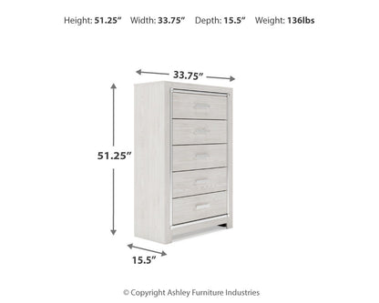 Altyra - Five Drawer Chest - White by Ashley – view 4