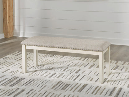 Robbinsdale - Large Upholstered Dining Room Bench - Antique White by Ashley – view 4