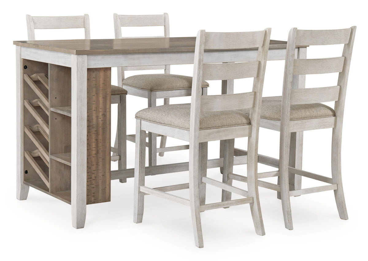 Skempton - Rectangular Counter Table With Storage - White by Ashley – view 4