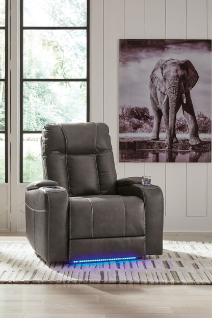 Feazada - Power Recliner With Adj Headrest - Shadow by Ashley – view 3