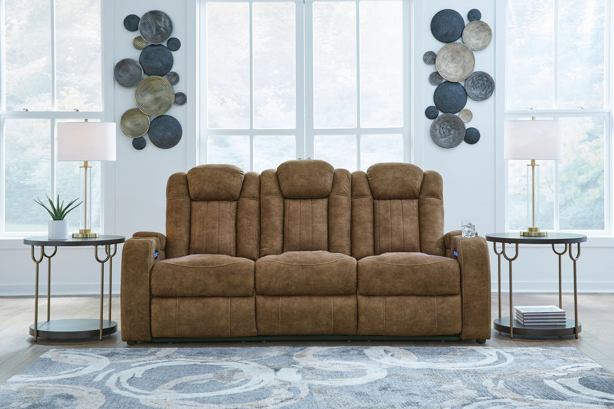 Wolfridge - 2 Pc. - Power Reclining Sofa, Power Reclining Loveseat With Console - Brindle by Ashley – view 4