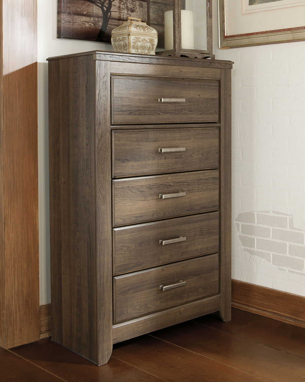 Juararo - Five Drawer Chest - Dark Brown by Ashley – view 3
