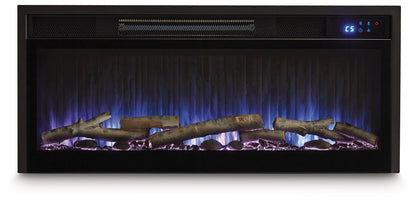 Entertainment Accessories - Fireplace Insert With Faux Birch Log Set - Black by Ashley – view 3