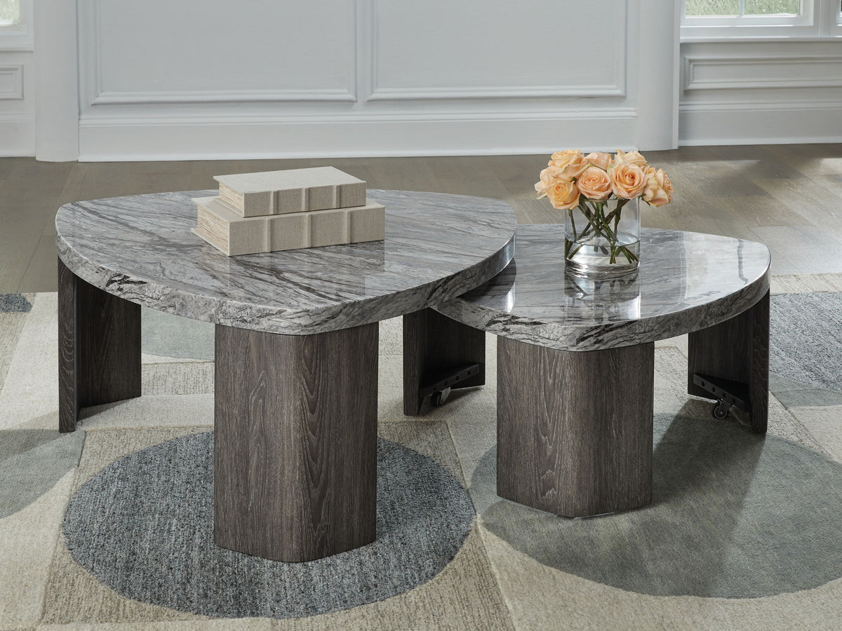 Surmour - Stacked Cocktail Table - Gray / Brown by Ashley – view 4