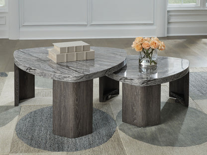 Surmour - Stacked Cocktail Table - Gray / Brown by Ashley – view 4