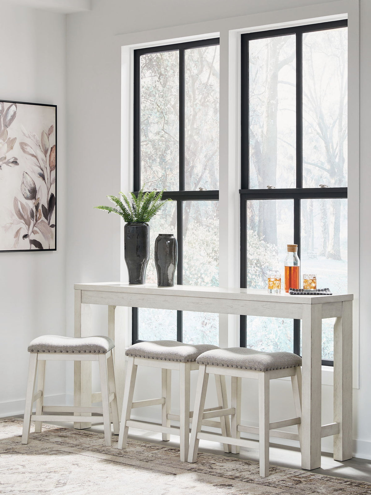 Robbinsdale - Rectangular Dining Room Counter Table Set (Set of 4) - Antique White by Ashley – view 4