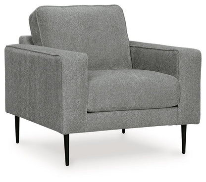 Hazela - 2 Pc. - Chair, Ottoman - Charcoal by Ashley – view 4